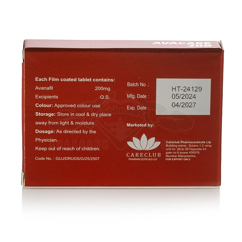 Avacare 200 (Avanafil) - 4 compresse x 200 mg. - immagine 2