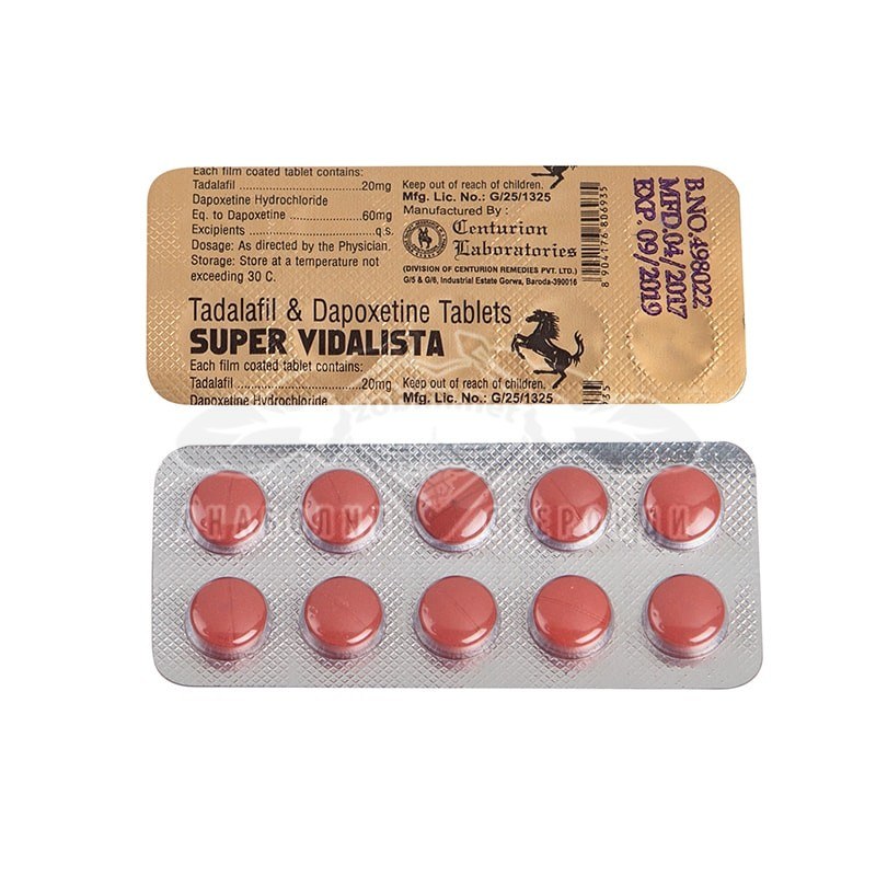 Super Vidalista (Tadalafil 20 mg. + Dapoxetina 60 mg.) – 10 compresse x 80 mg.