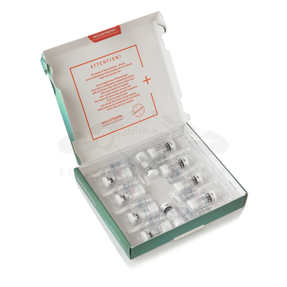 Nouvetropin (RHGH) - 10 fiale x 10 UI + 10 fiale di acqua batteriostatica - immagine 2