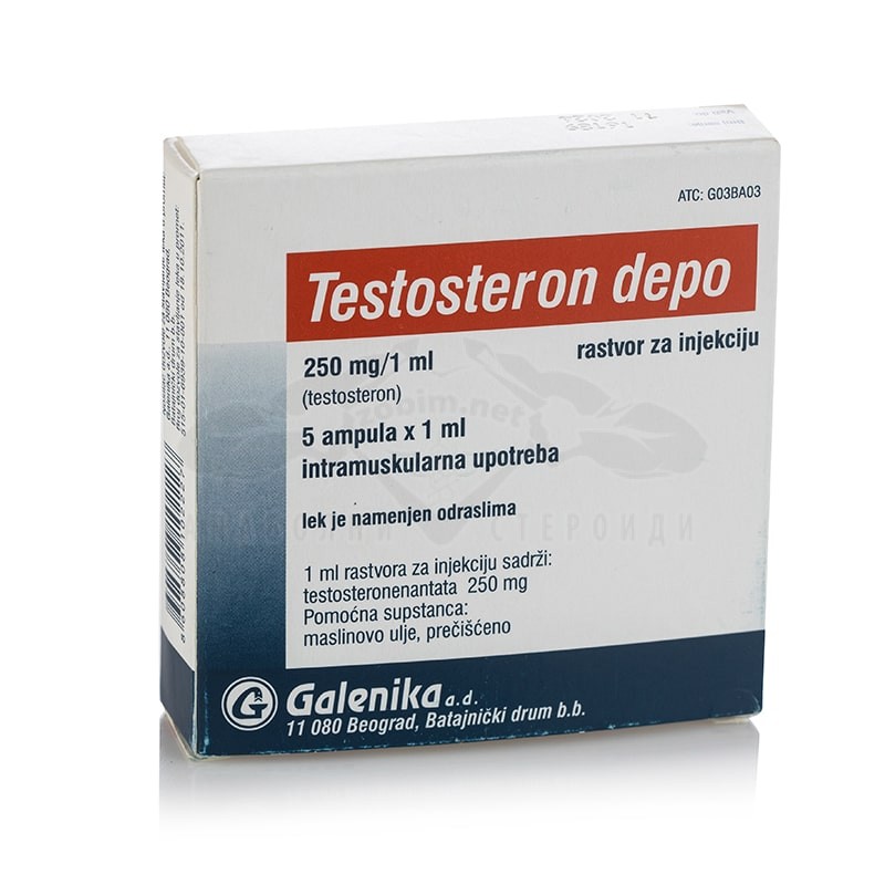 TESTOSTERONE DEPO (Testosterone Enantato) - 5 fiale x 250 mg.