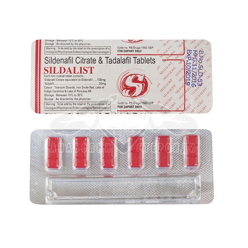 Sildalist (Сildenafil + Тadalafil) – 6 compresse x 120 mg.