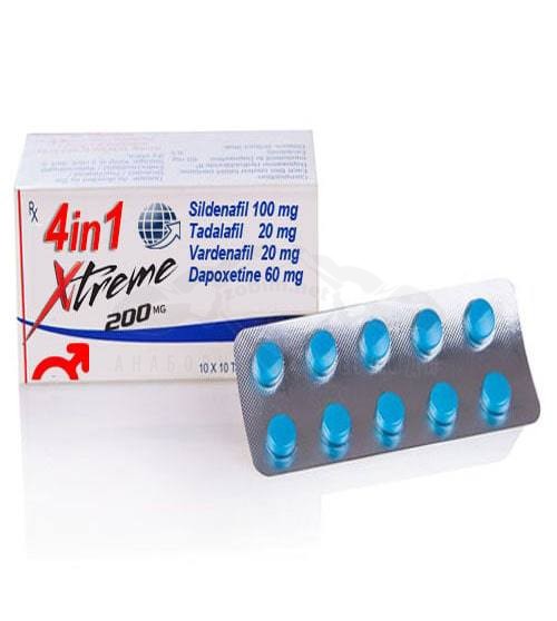 XTreme 200 4 in 1 (Sildenafil + Tadalafil + Vardenafil + Dapoxetine) – 10 compresse x 200 mg.
