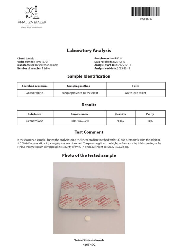 RED OXA (Oxandrolone) – 100 compresse х 10 mg.