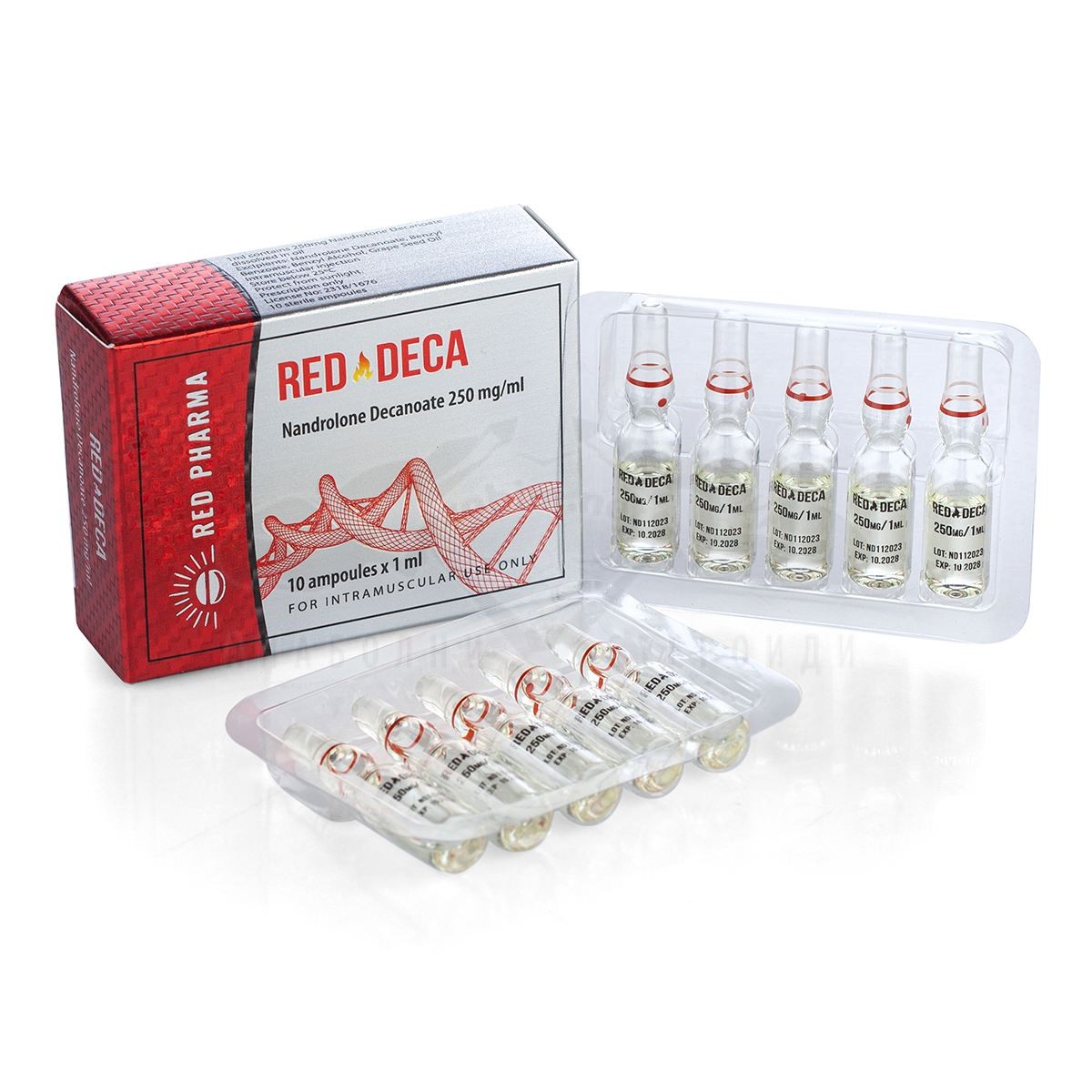 RED DECA 250 (Nandrolone Decanoate) - 10 fiale х 250 mg. - immagine 3